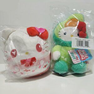 TeeTurtle Hello Kitty Reversible 6" Plush BumBumz Hello Kitty Avocado 7.5" Plush